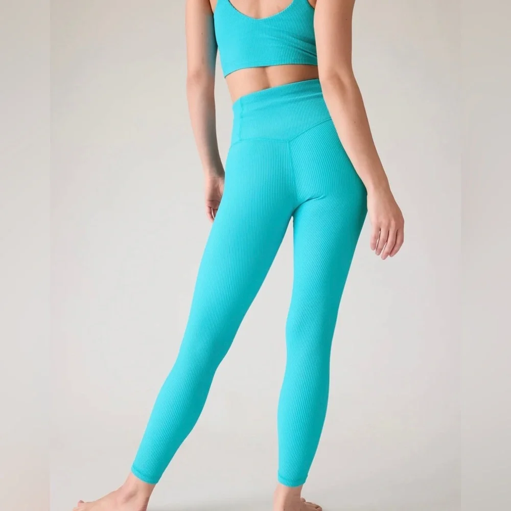 Athleta Elation Ultra High Rise Rib Legging Bora Bora/Aqua size xl - Picture 6 of 12